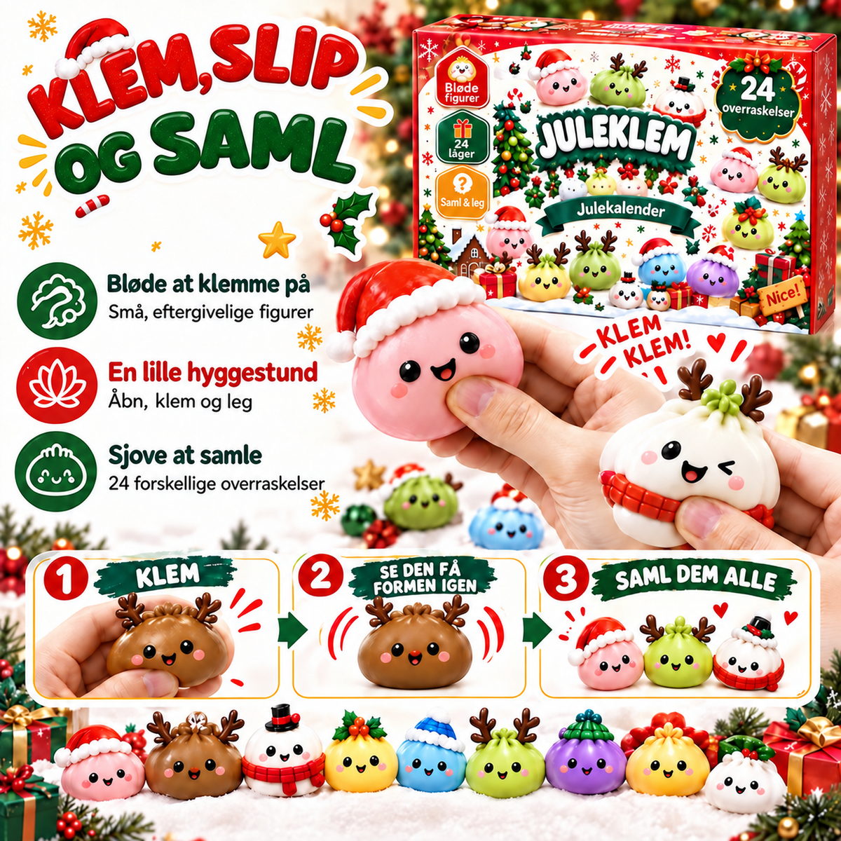 Sådan klemmes og samles figurerne fra Juleklem