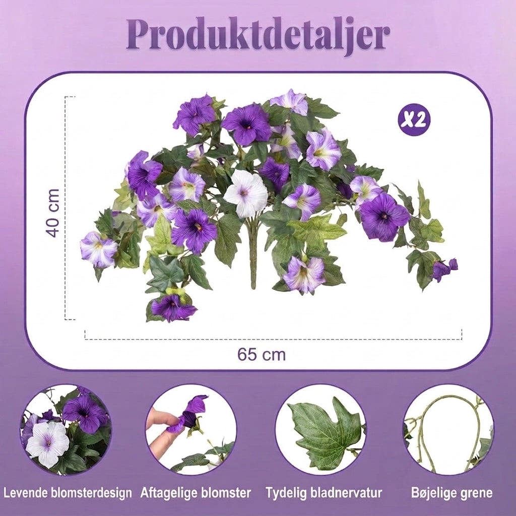 Naturtro kunstige petuniaer udendørs