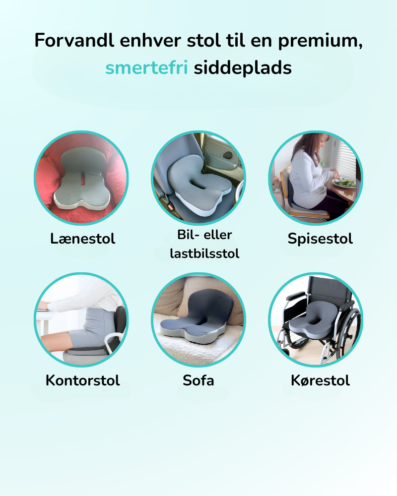 ErgoSæde™ - Siddepude til Øjeblikkelig Lindring