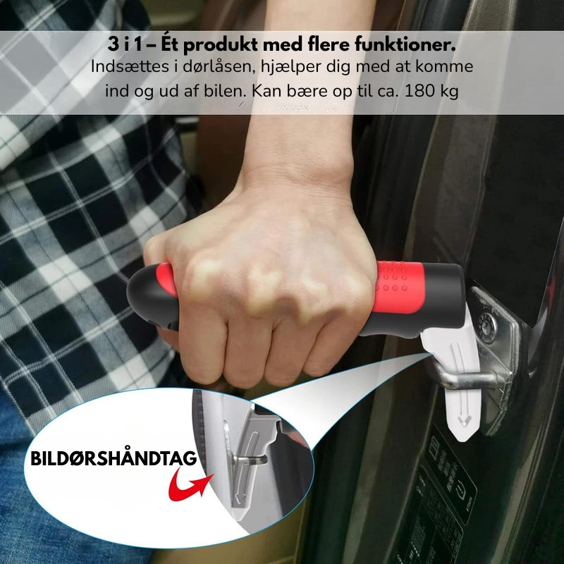 AutoStøtte™ – 3-i-1 Bilgreb & Nødredskab