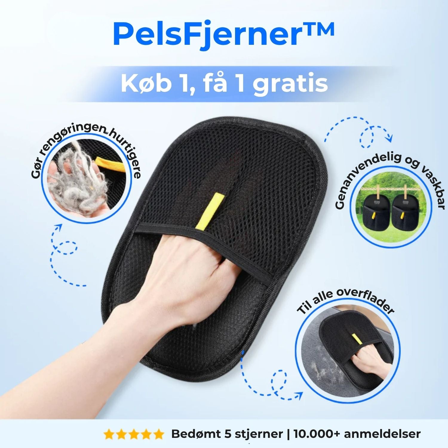 PelsFjerner™ – Elektrostatiske handsker til nem fjernelse af dyrehår (1+1 GRATIS)
