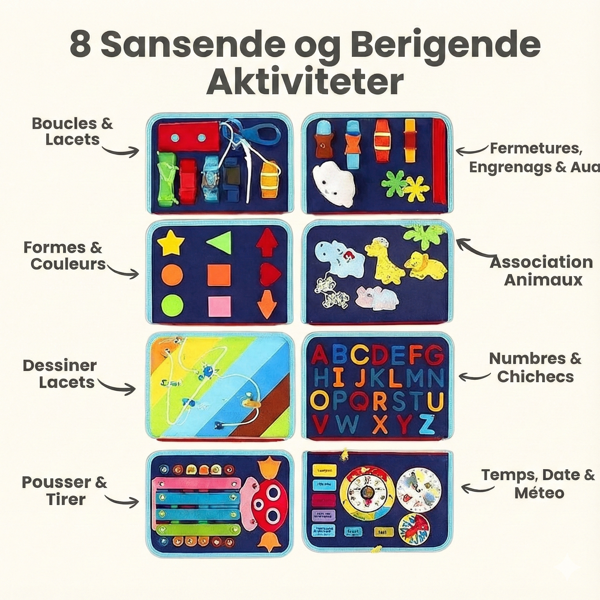 FærdiGo - Sensorisk Rejse Busy Board (Montessori)