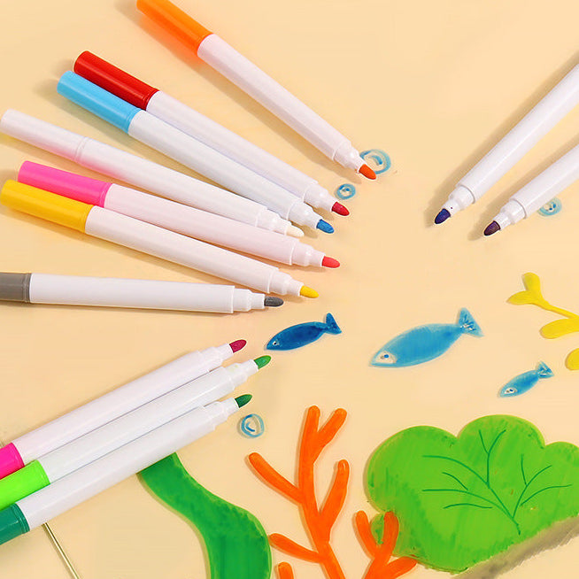 12x Farverige Tuscher til Lysende LED Tegnebræt