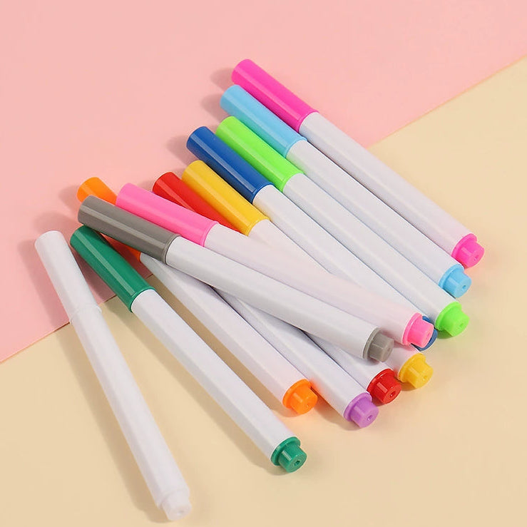 12x Farverige Tuscher til Lysende LED Tegnebræt