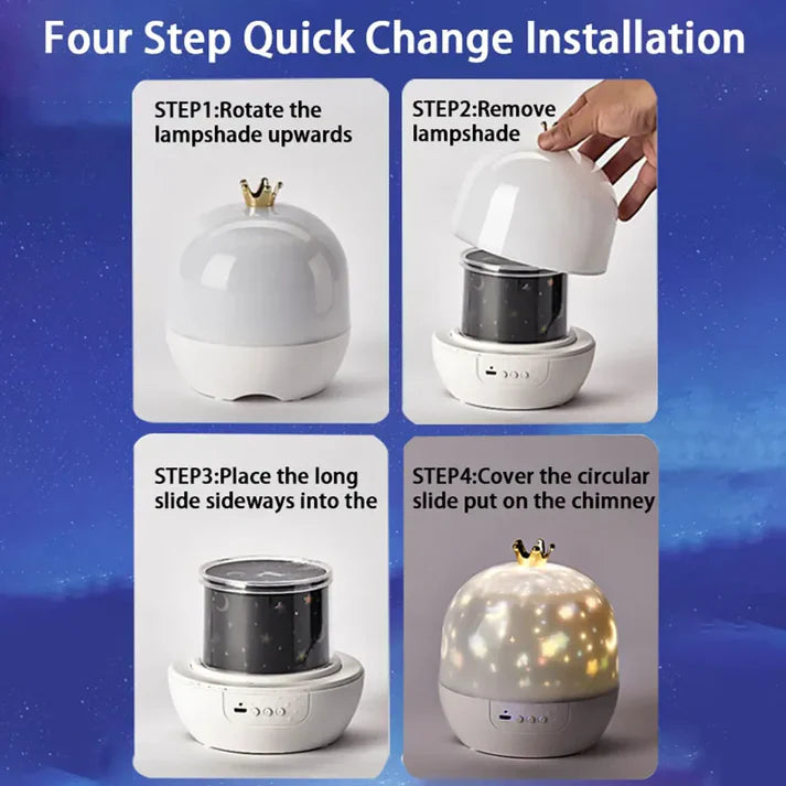 2-i-1 Børne Natlampe og Projektor