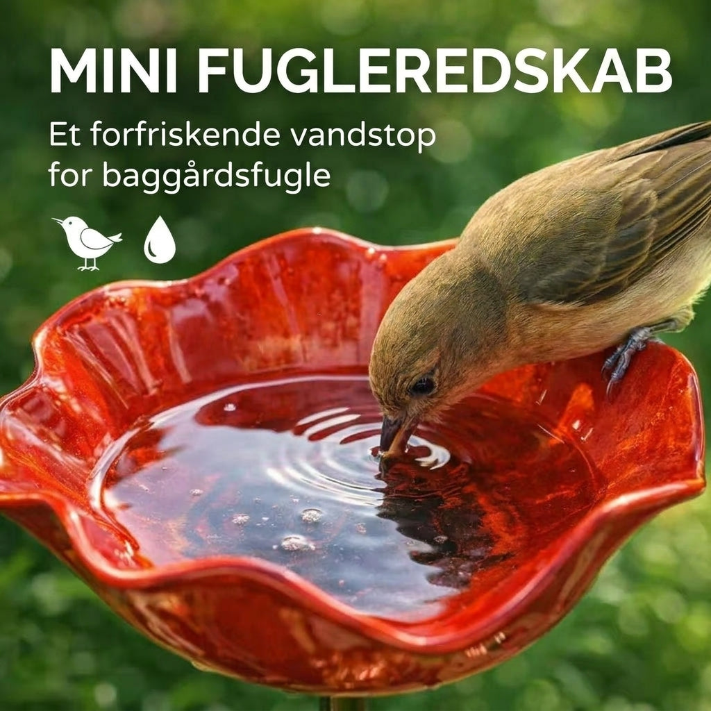 Mini fuglebad — friskt vand til havens fugle