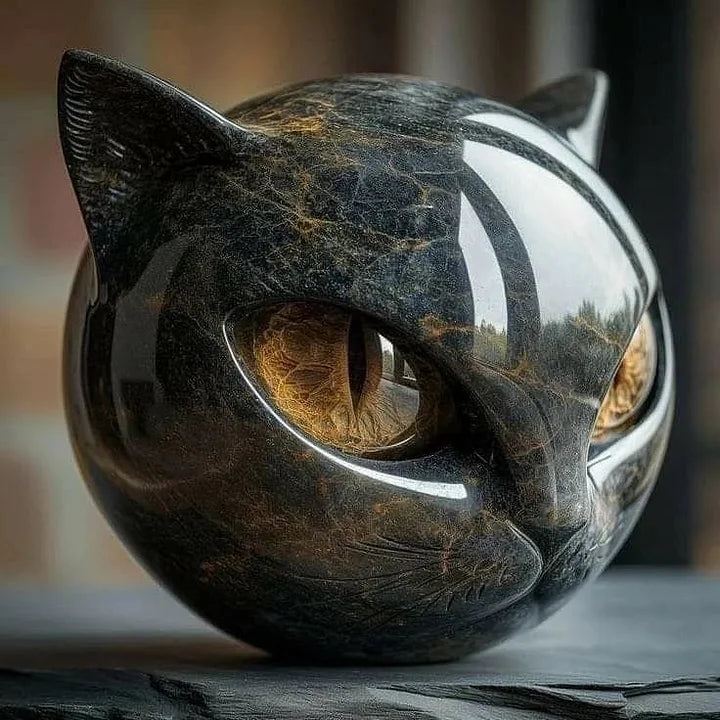 Ida | Mystisk sort katte skulptur
