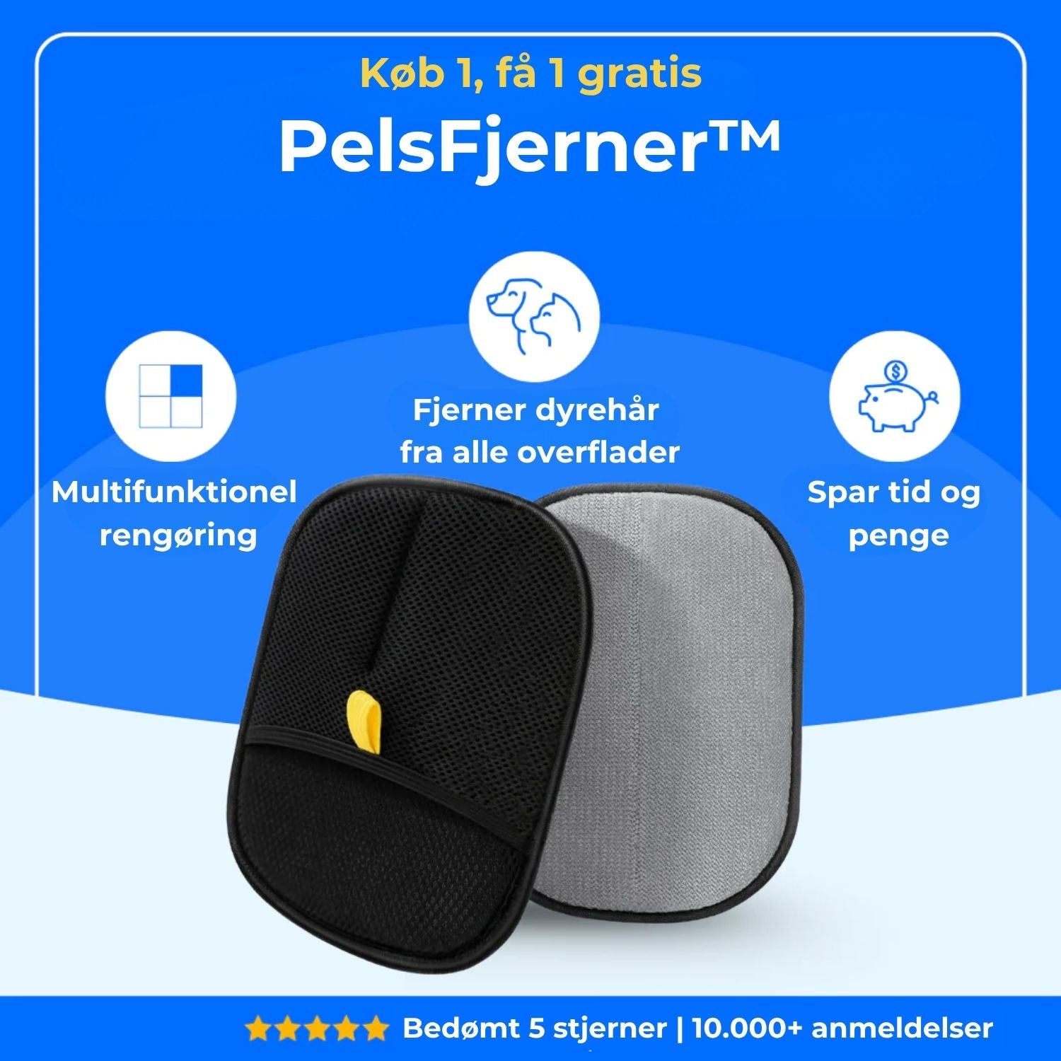 PelsFjerner™ – Elektrostatiske handsker til nem fjernelse af dyrehår (1+1 GRATIS)
