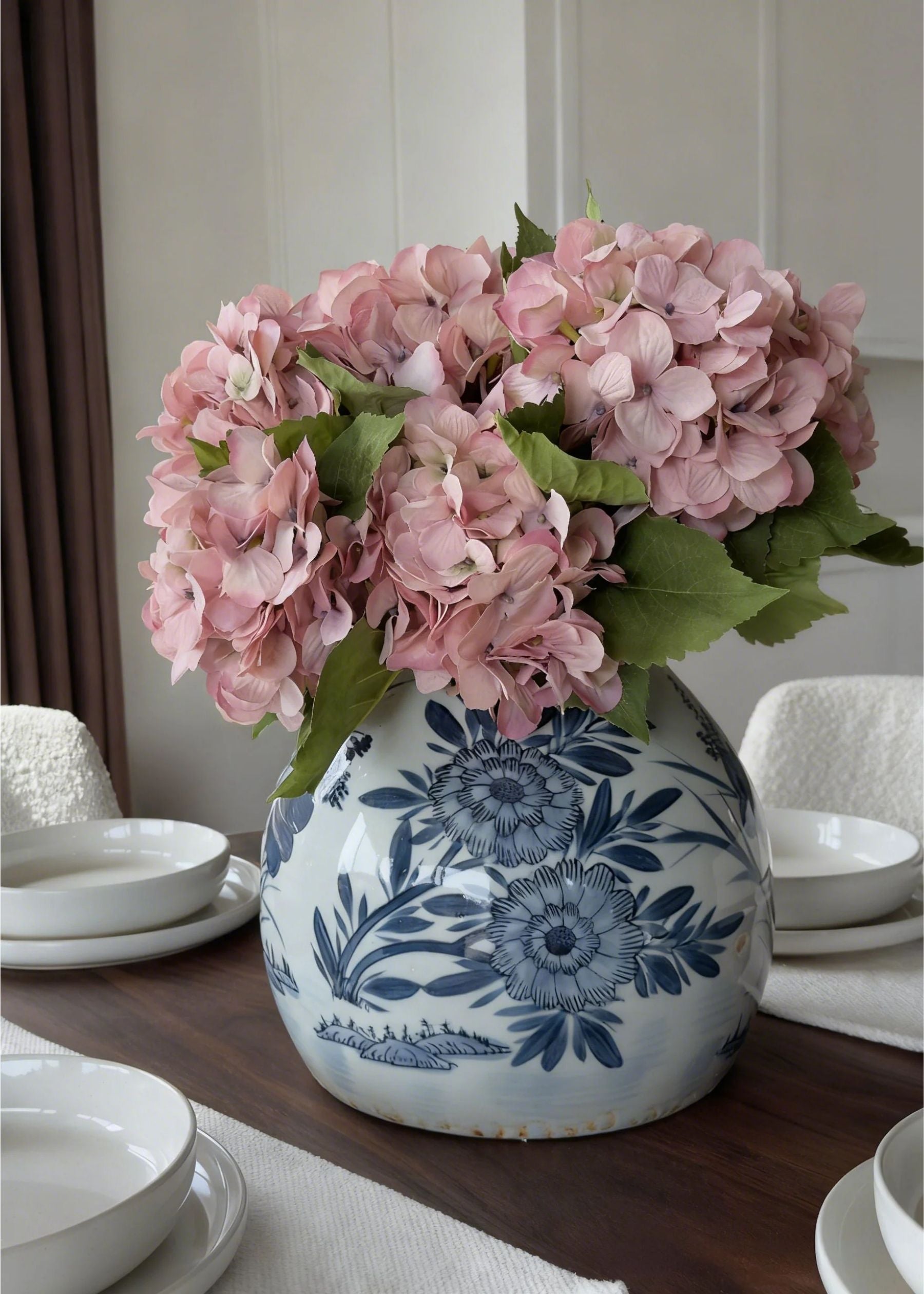 Kunstige hortensia stilke – Antik lyserød