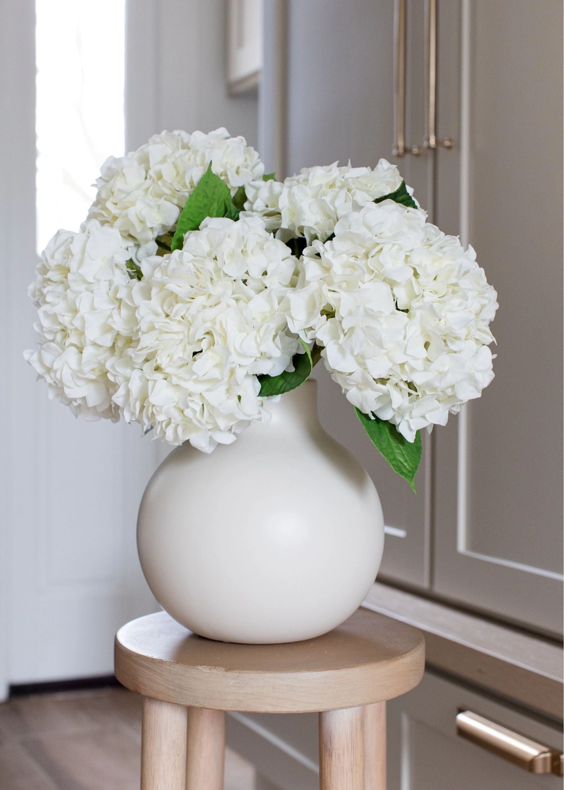Kunstige hortensia stilke – Blød hvid