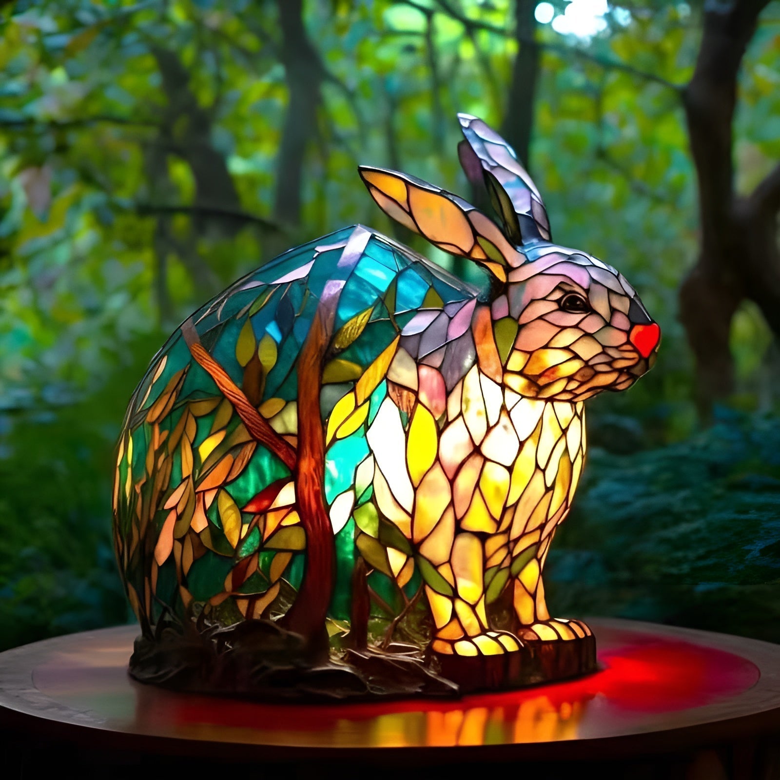 Lapinou | Magisk Farvet Glas Kaninlampe