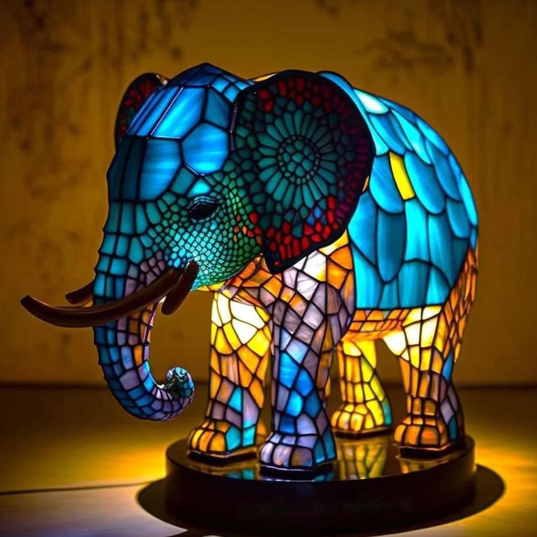 Rajah | Magisk Elefantlampe i Farvet Glas