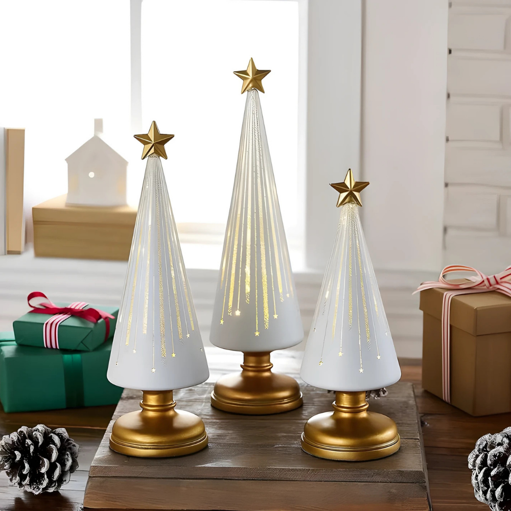 LysStjerne™ – Lysende Glas LED Juletræer