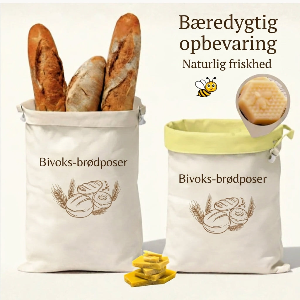 Bivoks Brødpose – Holder dit brød frisk 3× længere