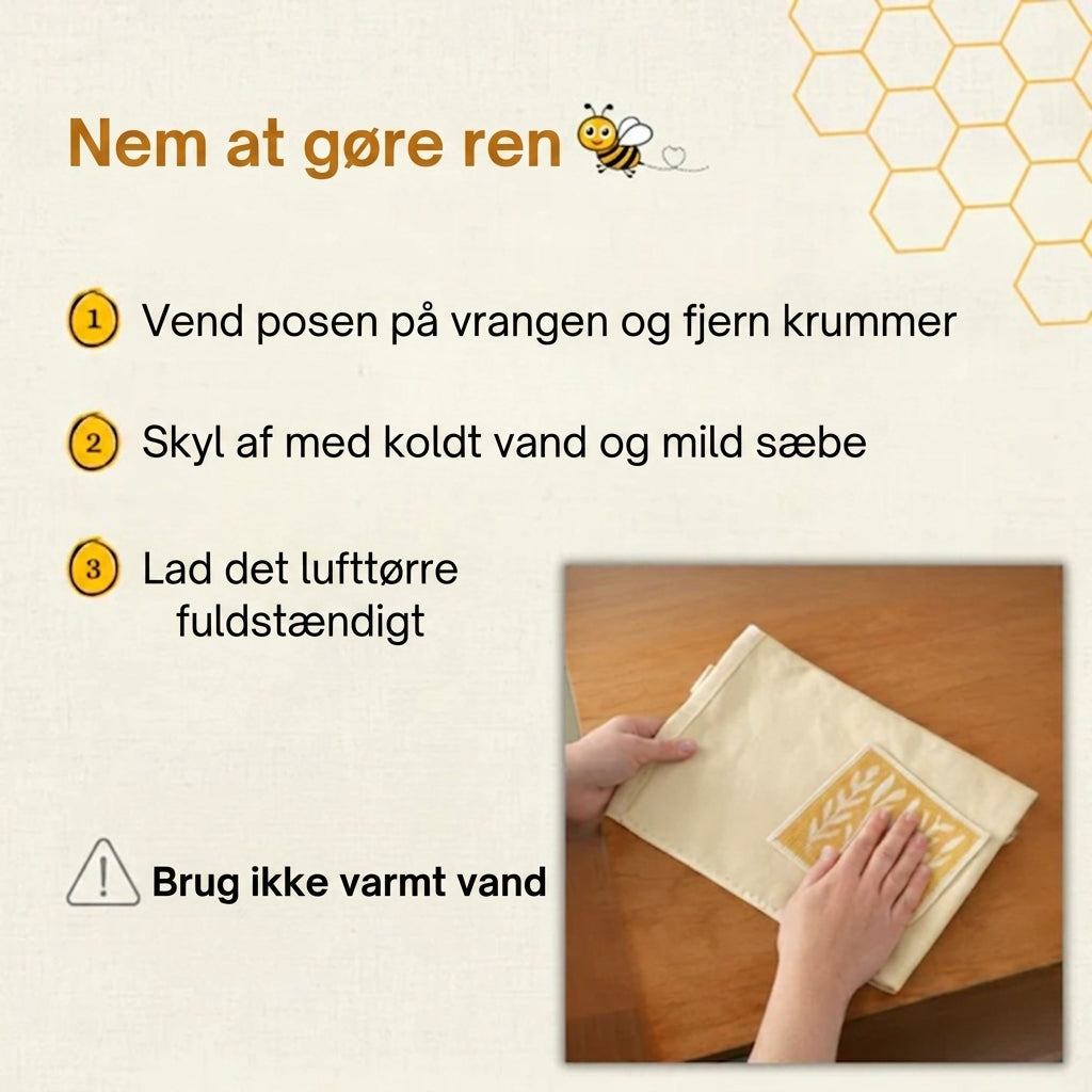 Bivoks Brødpose – Holder dit brød frisk 3× længere