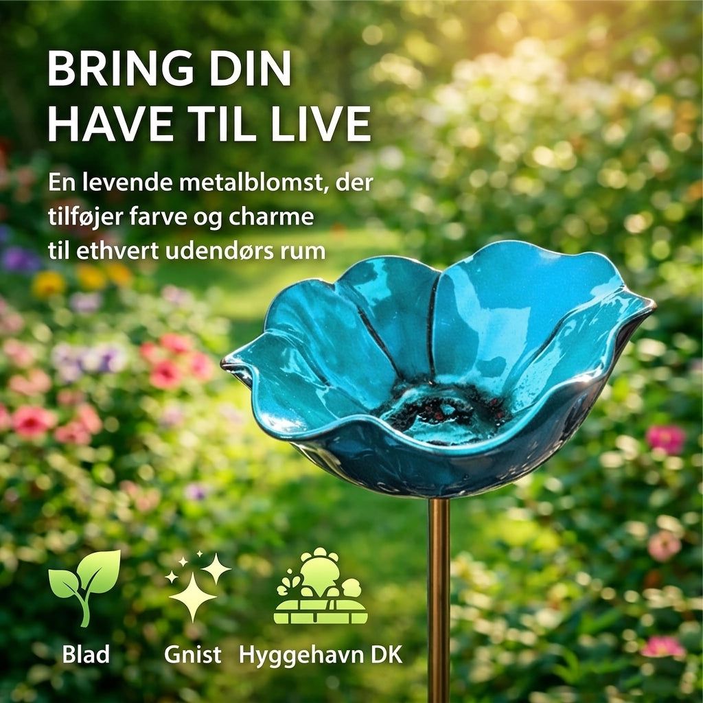 Blomsterfuglebad — Blå