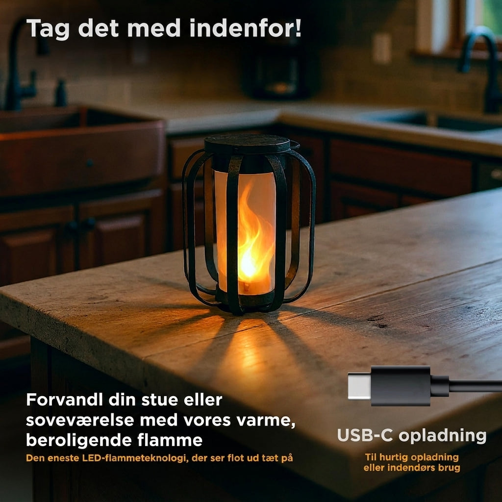 Moderne flamme lanterne